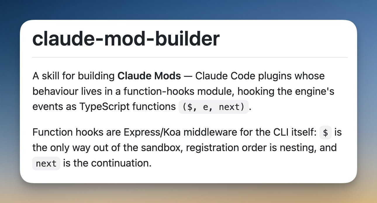 Claude Mod Builder Skill: Customize Claude Code Interfacepreview